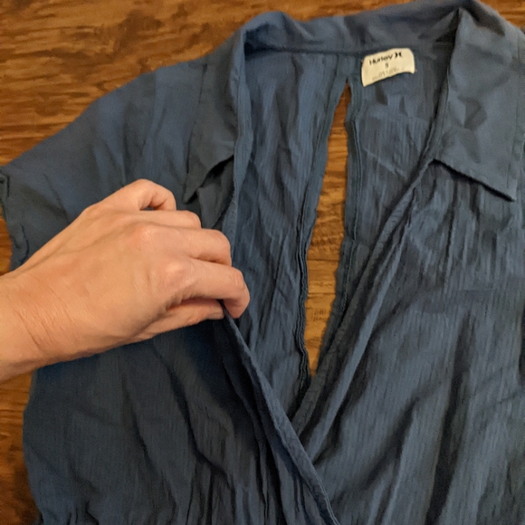 Hurley Deep V Neck Blue Romper - Picture 7 of 9